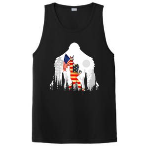 Bigfoot American USA Flag Patriotic Funny 4th Of July Gift PosiCharge Competitor Tank