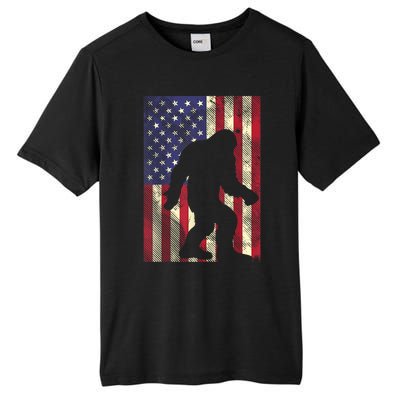 Bigfoot American US Flag Memorial Day Sasquatch Patriotic Tall Fusion ChromaSoft Performance T-Shirt