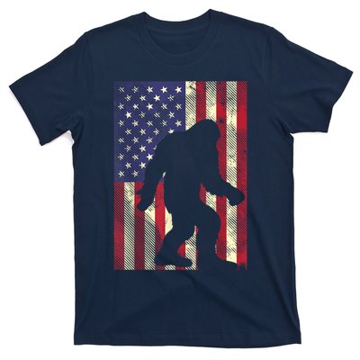 Bigfoot American US Flag Memorial Day Sasquatch Patriotic T-Shirt