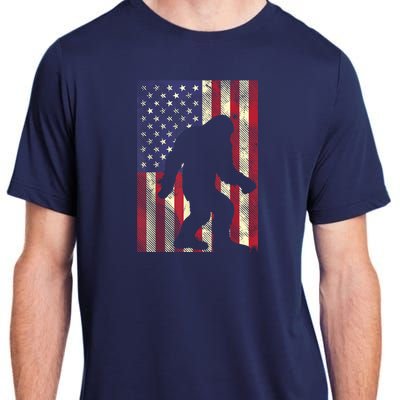 Bigfoot American US Flag Memorial Day Sasquatch Patriotic Adult ChromaSoft Performance T-Shirt