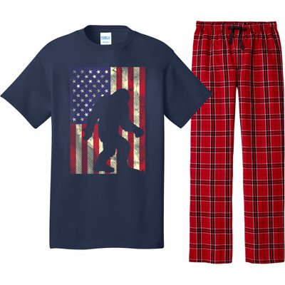 Bigfoot American US Flag Memorial Day Sasquatch Patriotic Pajama Set