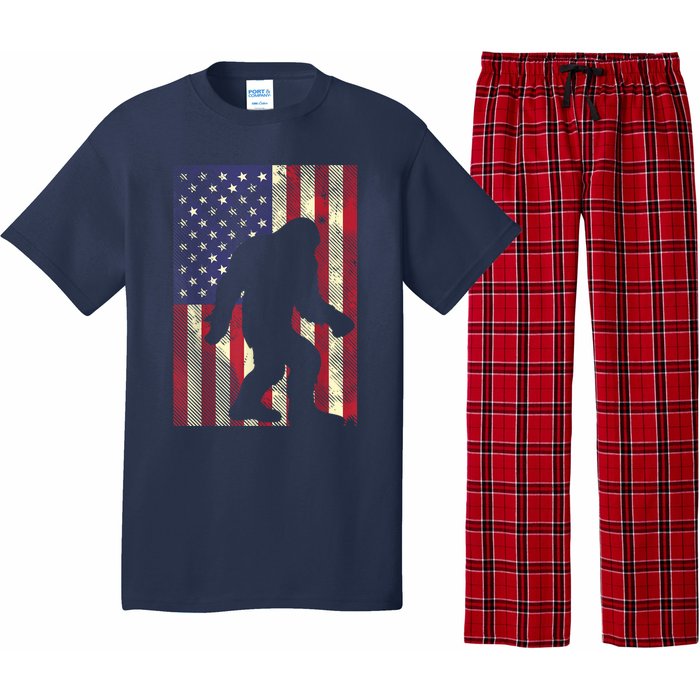 Bigfoot American US Flag Memorial Day Sasquatch Patriotic Pajama Set