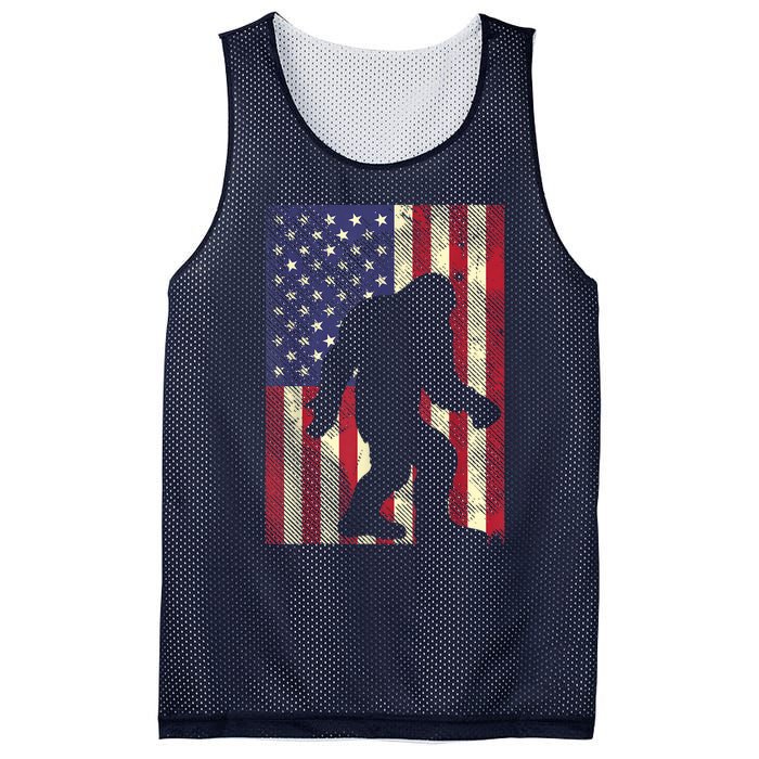 Bigfoot American US Flag Memorial Day Sasquatch Patriotic Mesh Reversible Basketball Jersey Tank