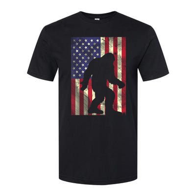 Bigfoot American US Flag Memorial Day Sasquatch Patriotic Softstyle CVC T-Shirt