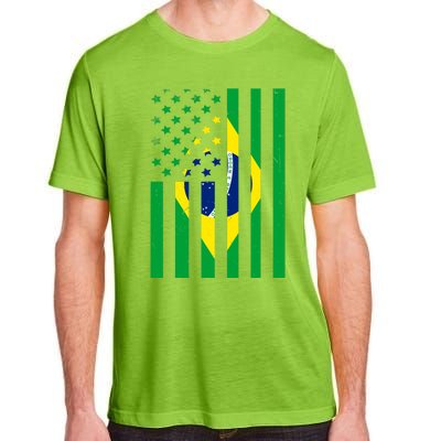 Brazil American USA Flag Brazilian Pride Adult ChromaSoft Performance T-Shirt