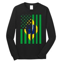 Brazil American USA Flag Brazilian Pride Long Sleeve Shirt