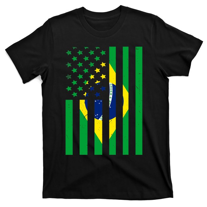 Brazil American USA Flag Brazilian Pride T-Shirt