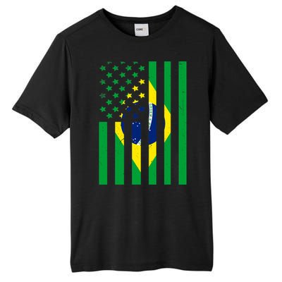 Brazil American USA Flag Brazilian Pride Tall Fusion ChromaSoft Performance T-Shirt