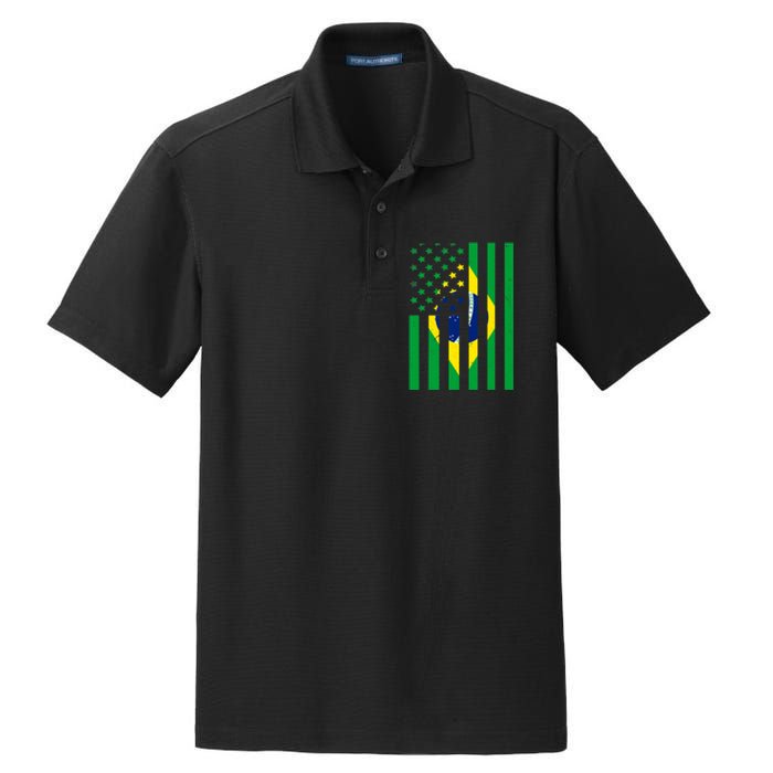 Brazil American USA Flag Brazilian Pride Dry Zone Grid Polo