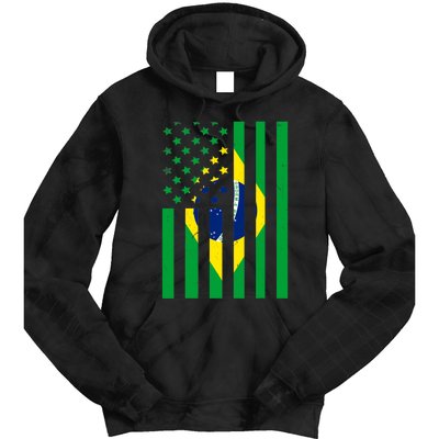 Brazil American USA Flag Brazilian Pride Tie Dye Hoodie