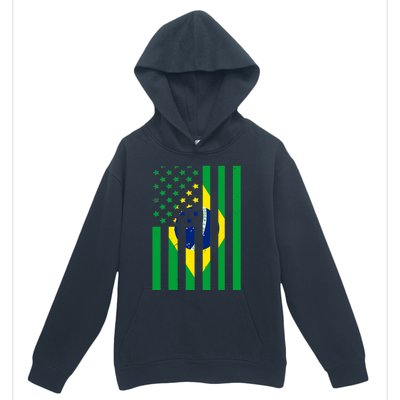 Brazil American USA Flag Brazilian Pride Urban Pullover Hoodie