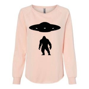 Bigfoot And Ufo Funny Womens California Wash Sweatshirt