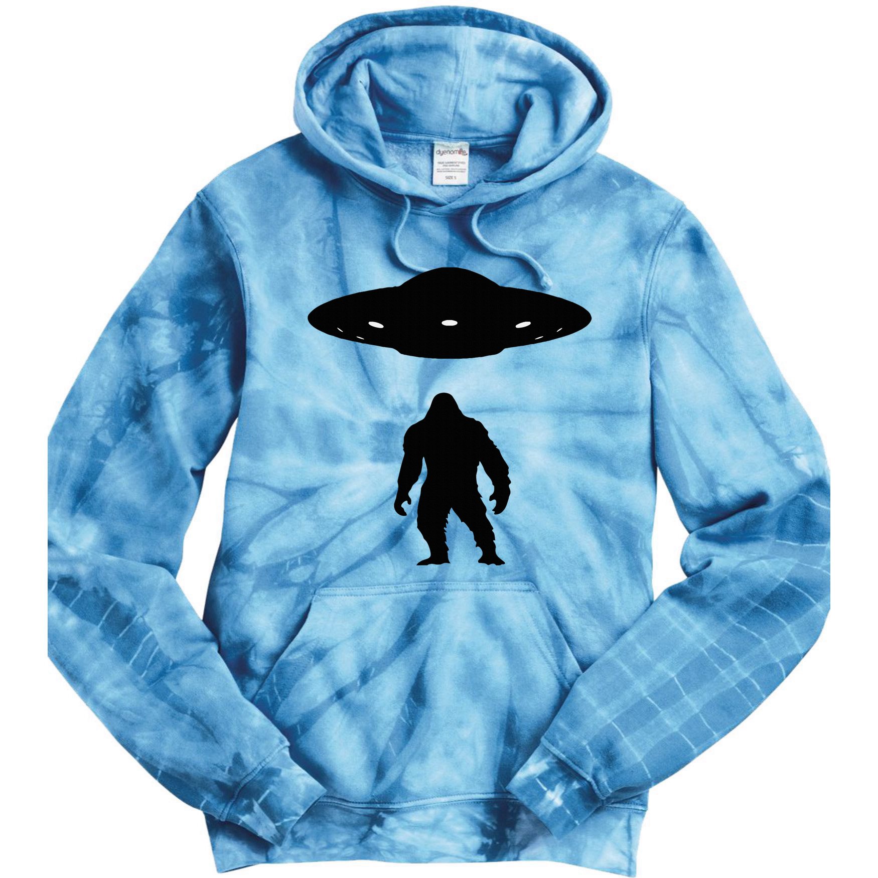 Bigfoot And Ufo Funny Tie Dye Hoodie