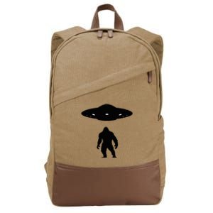 Bigfoot And Ufo Funny Cotton Canvas Backpack