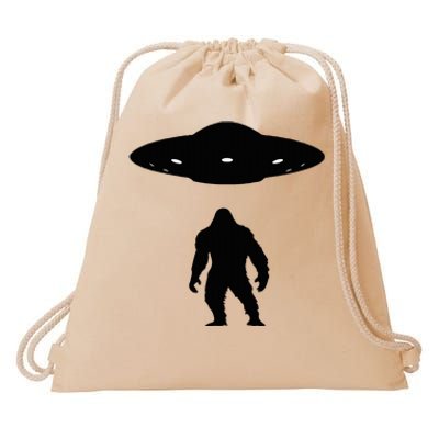 Bigfoot And Ufo Funny Drawstring Bag