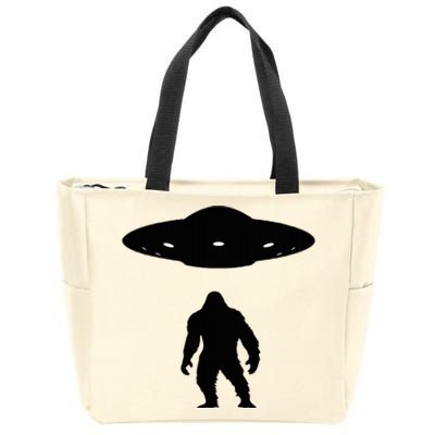 Bigfoot And Ufo Funny Zip Tote Bag