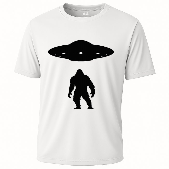 Bigfoot And Ufo Funny Cooling Performance Crew T-Shirt