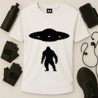 Bigfoot And Ufo Funny Cooling Performance Crew T-Shirt