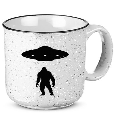 Bigfoot And Ufo Funny 15oz Campfire Ceramic Mug