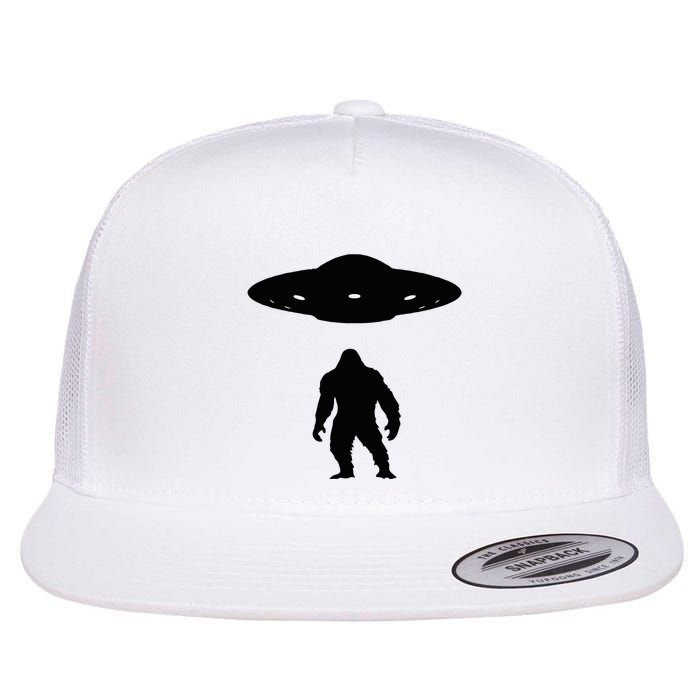 Bigfoot And Ufo Funny Flat Bill Trucker Hat
