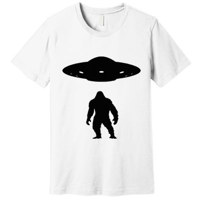 Bigfoot And Ufo Funny Premium T-Shirt