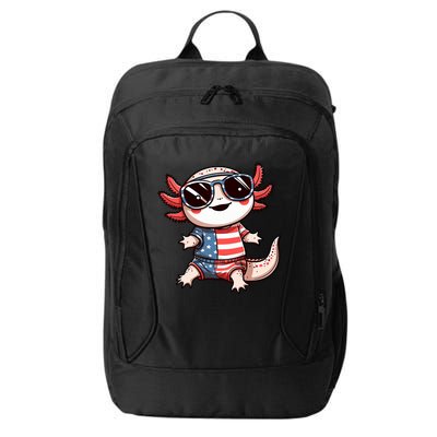Beautiful Axolotl USA Flag Sunglasses 4th Of July Axolotl City Backpack