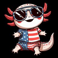Beautiful Axolotl USA Flag Sunglasses 4th Of July Axolotl Backpack
