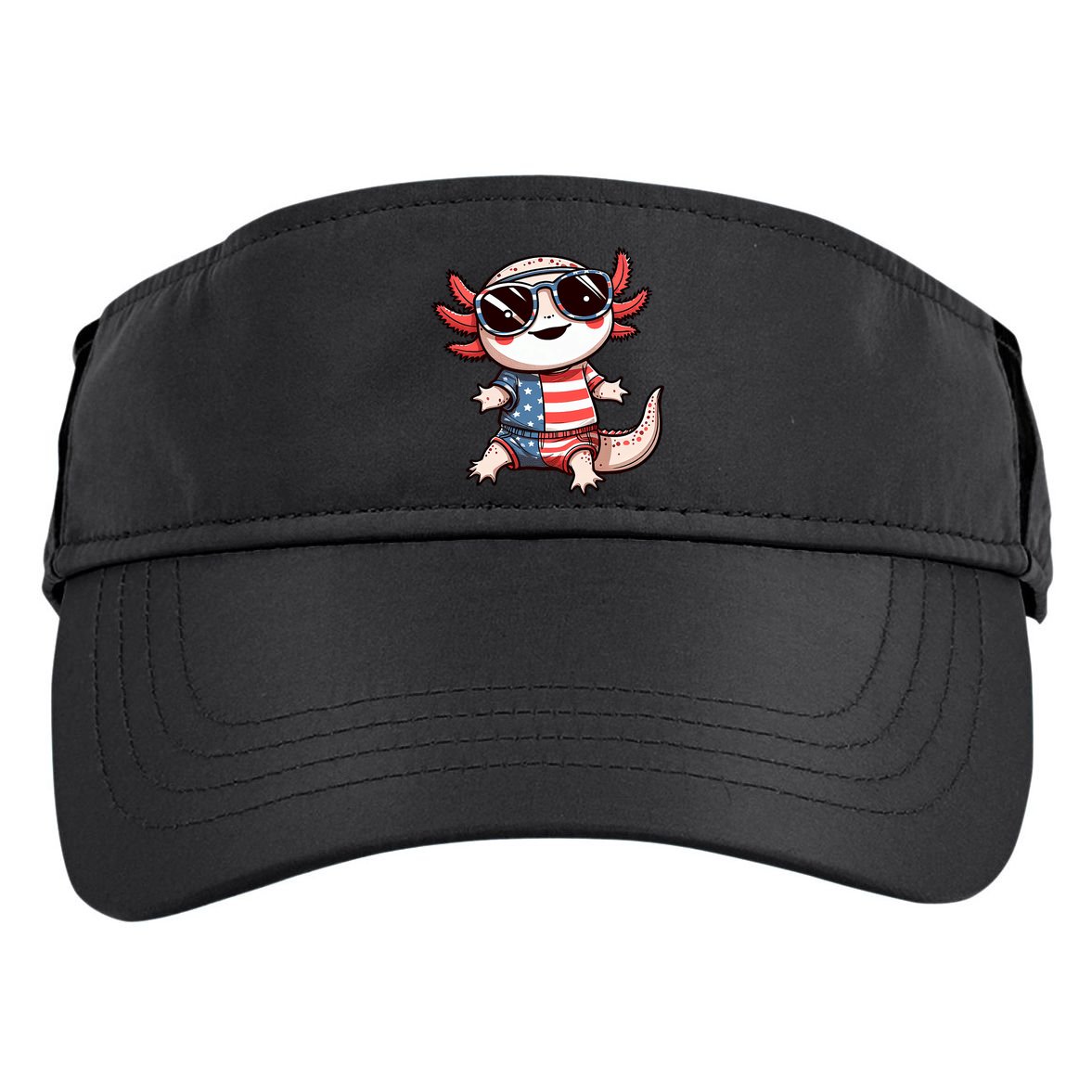 Beautiful Axolotl USA Flag Sunglasses 4th Of July Axolotl Adult Drive Performance Visor