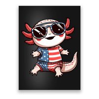 Beautiful Axolotl USA Flag Sunglasses 4th Of July Axolotl Poster