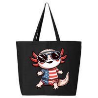 Beautiful Axolotl USA Flag Sunglasses 4th Of July Axolotl 25L Jumbo Tote