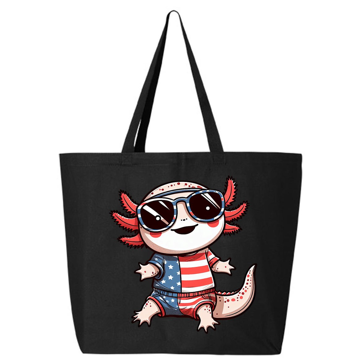 Beautiful Axolotl USA Flag Sunglasses 4th Of July Axolotl 25L Jumbo Tote