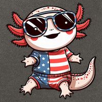 Beautiful Axolotl USA Flag Sunglasses 4th Of July Axolotl Cotton Canvas Backpack