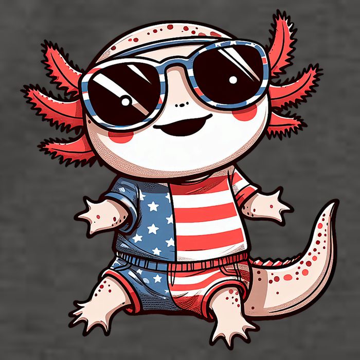 Beautiful Axolotl USA Flag Sunglasses 4th Of July Axolotl Vector Backpack