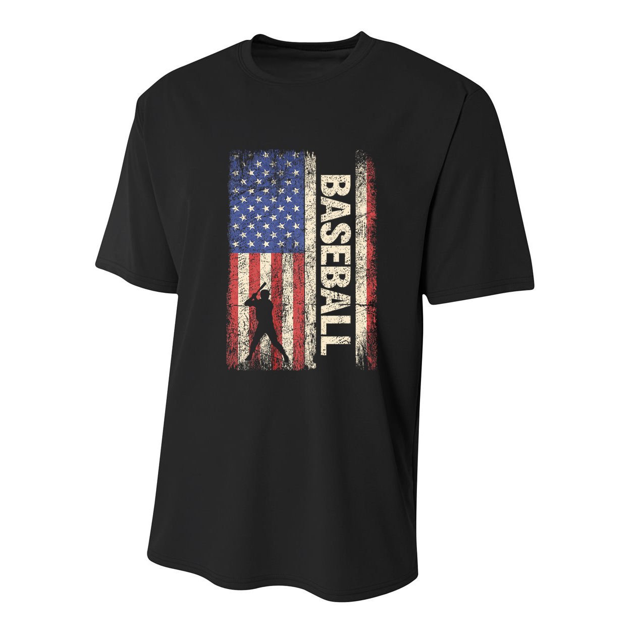 Baseball American Us Flag Vintage 4th Of July Youth Performance Sprint T-Shirt