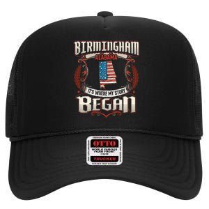 Birmingham Alabama Usa Flag 4th Of July High Crown Mesh Back Trucker Hat