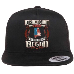 Birmingham Alabama Usa Flag 4th Of July Flat Bill Trucker Hat