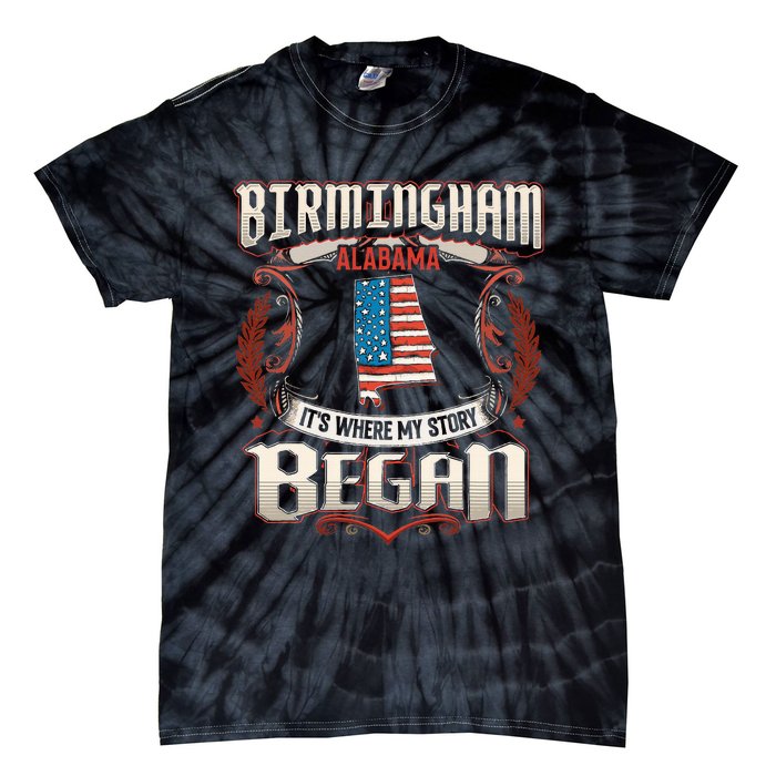 Birmingham Alabama Usa Flag 4th Of July Tie-Dye T-Shirt