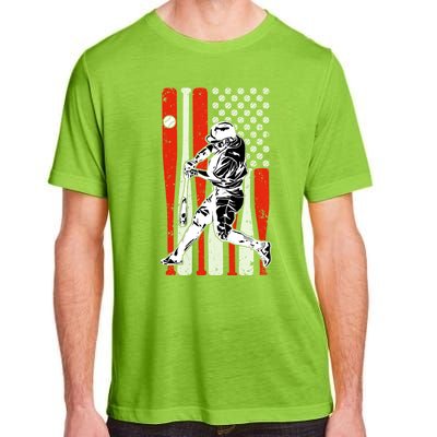 Baseball American Usa Flag Dad Papa Fathers Day Son Gift Adult ChromaSoft Performance T-Shirt