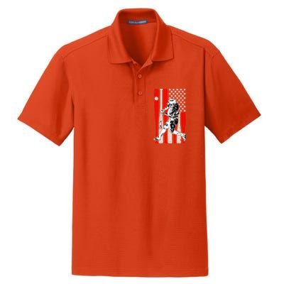 Baseball American Usa Flag Dad Papa Fathers Day Son Gift Dry Zone Grid Polo