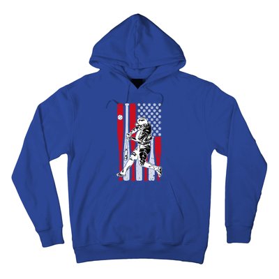 Baseball American Usa Flag Dad Papa Fathers Day Son Gift Hoodie