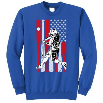 Baseball American Usa Flag Dad Papa Fathers Day Son Gift Sweatshirt