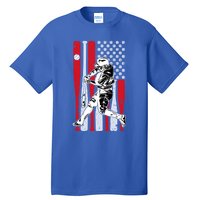 Baseball American Usa Flag Dad Papa Fathers Day Son Gift Tall T-Shirt