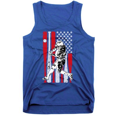 Baseball American Usa Flag Dad Papa Fathers Day Son Gift Tank Top