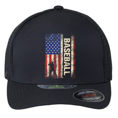 Baseball American Us Flag Vintage 4th Of July Flexfit Unipanel Trucker Cap