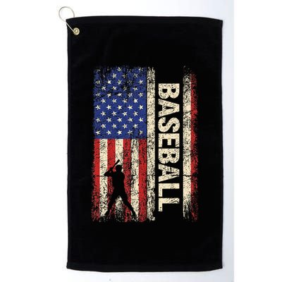 Baseball American Us Flag Vintage 4th Of July Golf Towel