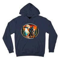 Bigfoot Alien Ufo Bicycle Ride Sasquatch On Bicycle Hoodie