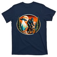 Bigfoot Alien Ufo Bicycle Ride Sasquatch On Bicycle T-Shirt