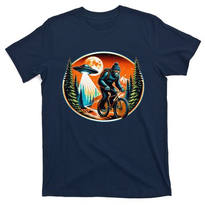 Bigfoot Alien Ufo Bicycle Ride Sasquatch On Bicycle T-Shirt