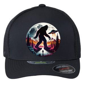 Bigfoot Alien Ufo Encounter Flexfit Unipanel Trucker Cap