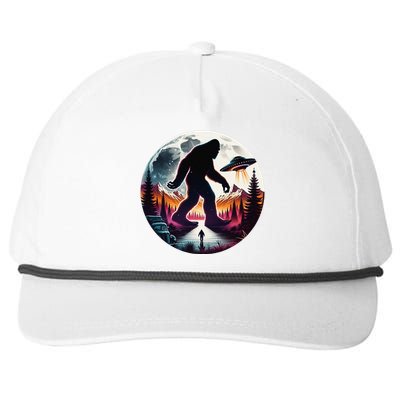 Bigfoot Alien Ufo Encounter Snapback Five-Panel Rope Hat